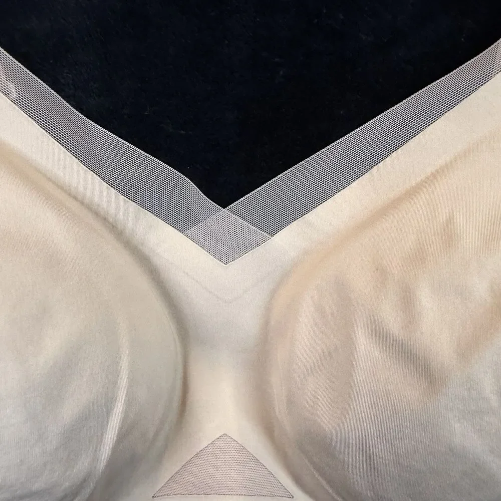 Honeylove Crossover Wireless Bra 2X Sand Beige Smoothing Shapewear LWBR0302-2